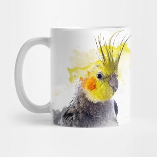 Aquarell Watercolor Splatter Cockatiel Parrot Mug